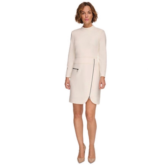 Dkny Dresses & Skirts - DKNY-NWT Women's Zip-Detail Mock-Neck Long-Sleeve Dress-0270
